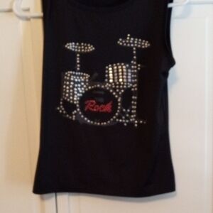 Black Studded Rock Muscle Tee